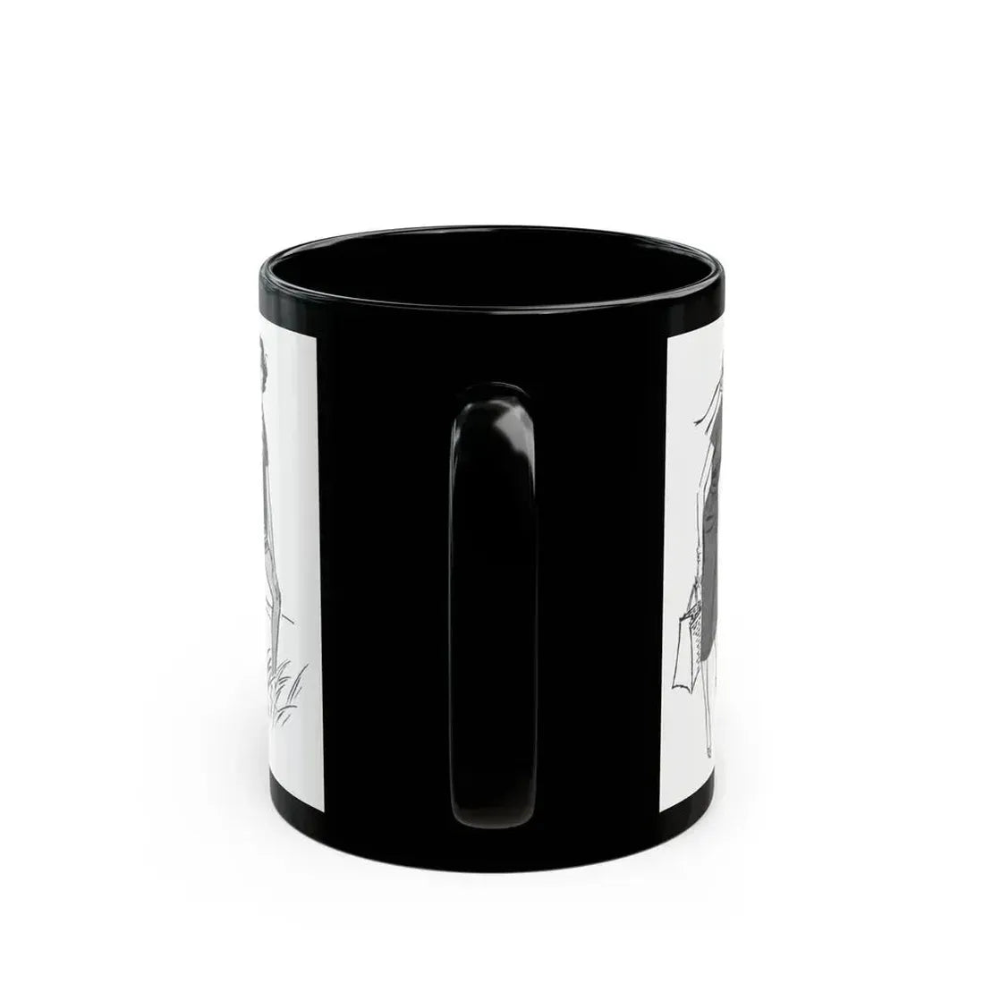 Beachwear illustrations, Woman magazine, 1957 - Black Coffee Mug - Go Mug Yourself