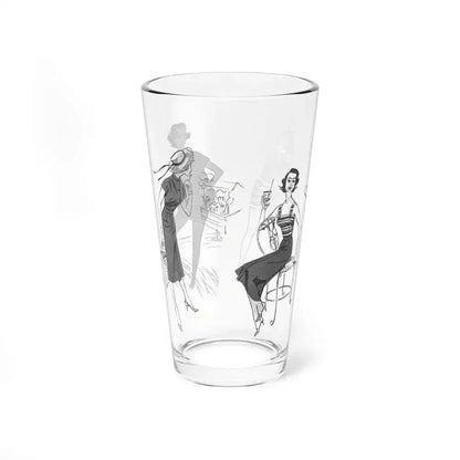Beachwear illustrations, Woman magazine, 1957 (Magazine Illustration) Pint Glass 16oz - Go Mug Yourself