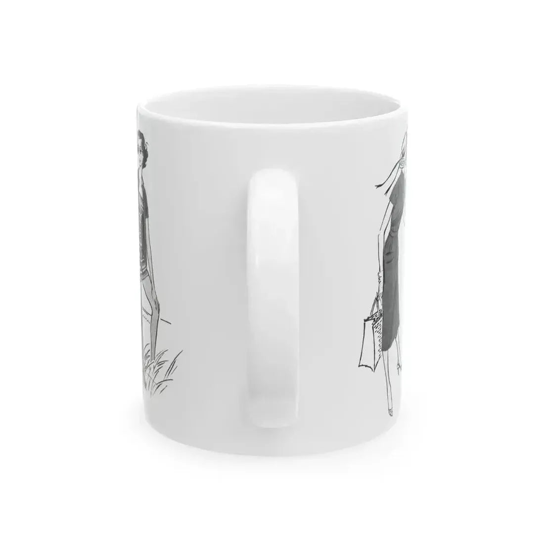 Beachwear illustrations, Woman magazine, 1957 - White Coffee Mug - Go Mug Yourself