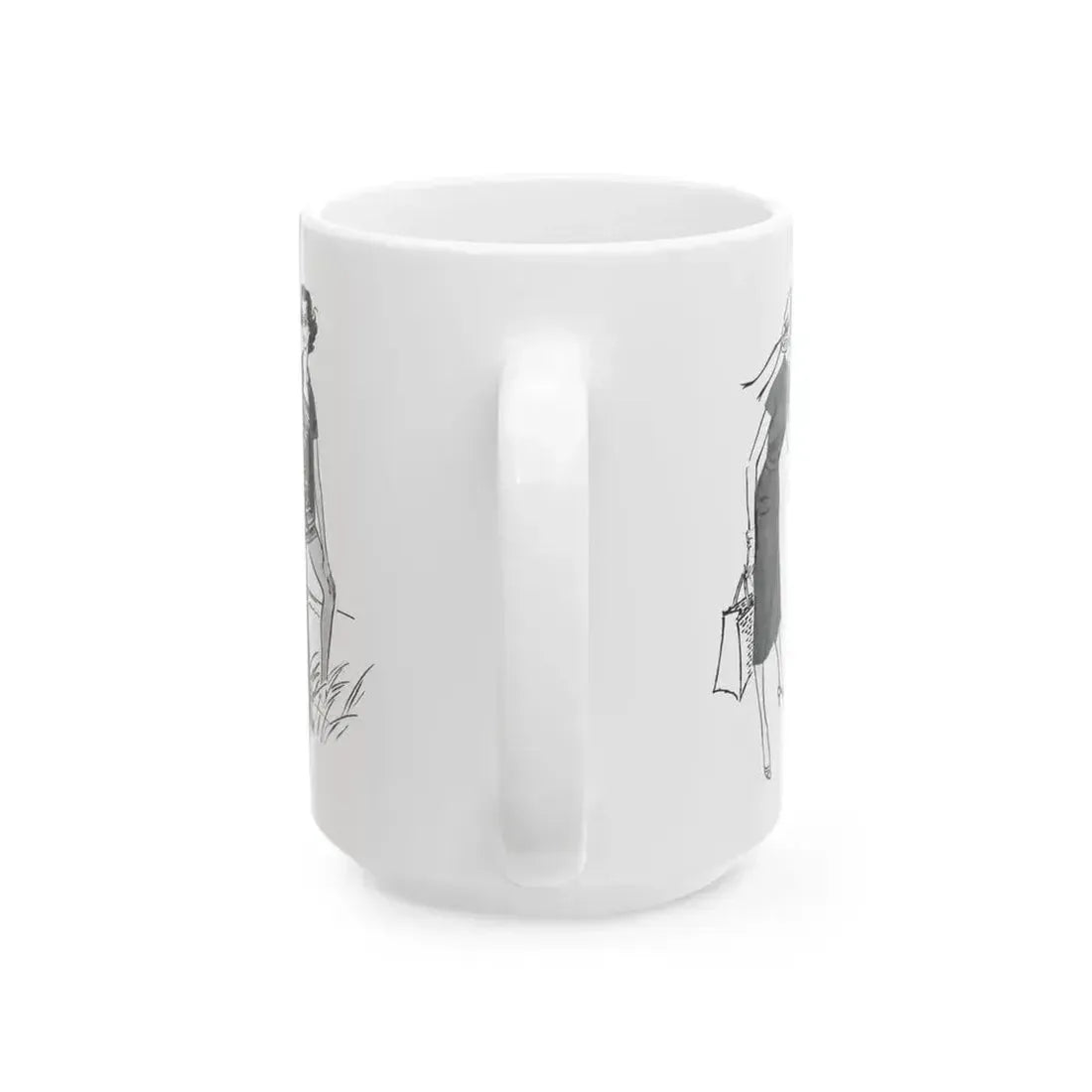 Beachwear illustrations, Woman magazine, 1957 - White Coffee Mug - Go Mug Yourself