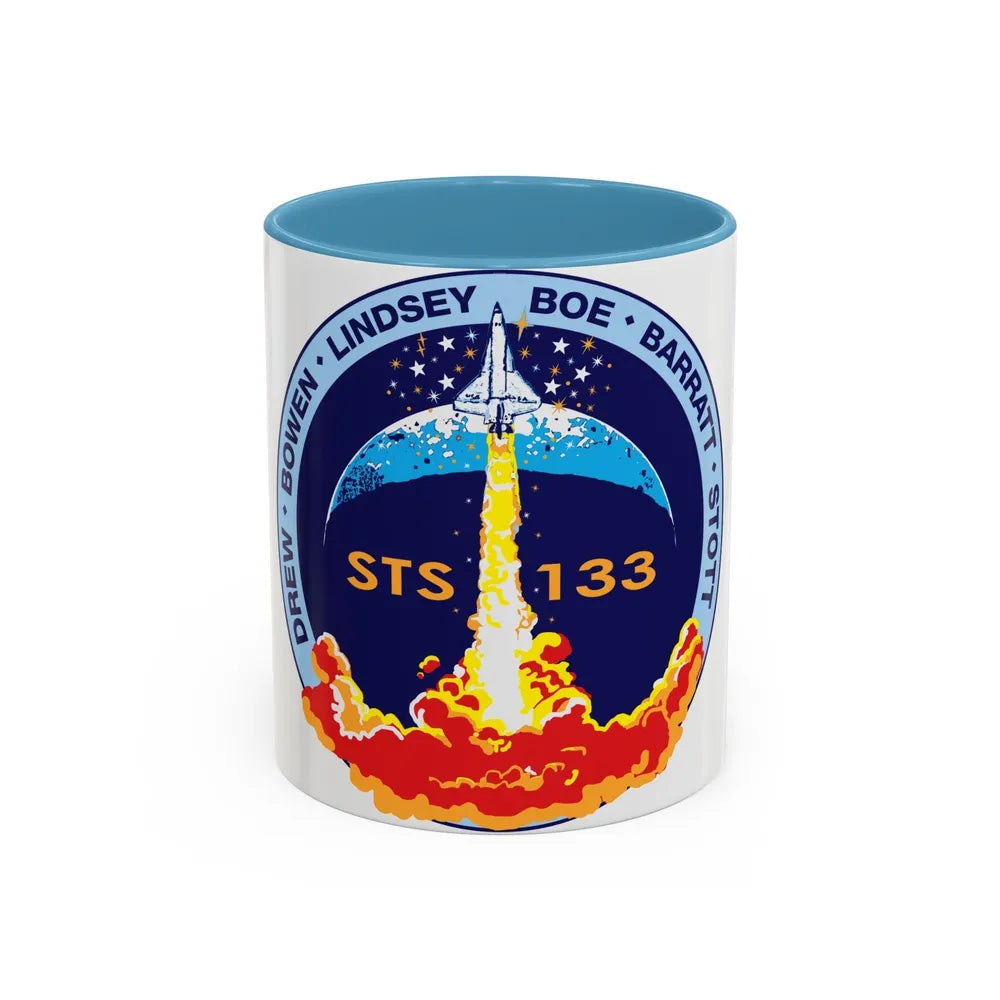 STS 133 (NASA) Accent Coffee Mug-11oz-Light Blue-Go Mug Yourself