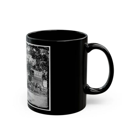 Bealeton, Va. Group At Tent And Wagon Of The New York Herald (U.S. Civil War) Black Coffee Mug - Go Mug Yourself
