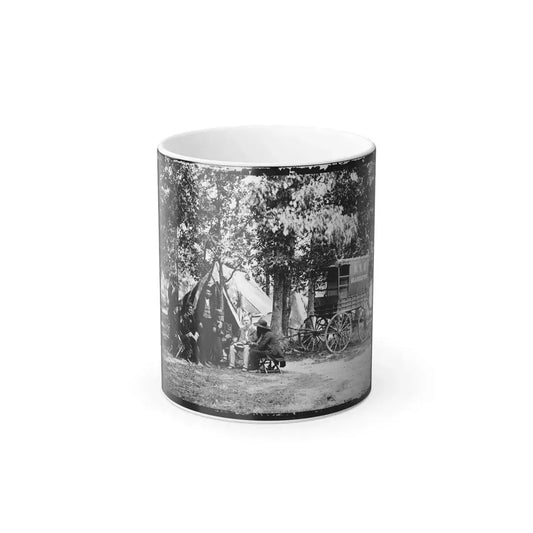 Bealeton, Va. Group at Tent and Wagon of the New York Herald (U.S. Civil War) Color Changing Coffee Mug 11oz Default Title 11oz - Go Mug Yourself