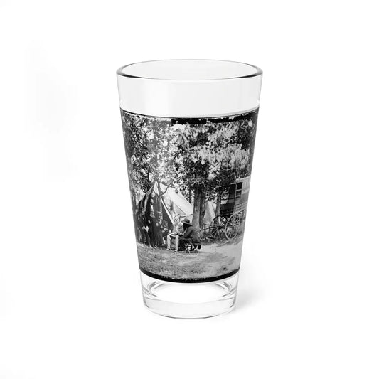 Bealeton, Va. Group At Tent And Wagon Of The New York Herald (U.S. Civil War) Pint Glass 16oz 16oz - Go Mug Yourself