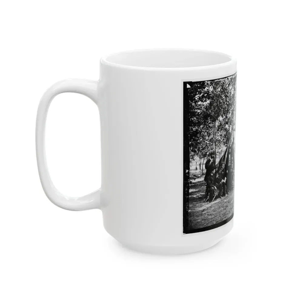 Bealeton, Va. Group At Tent And Wagon Of The New York Herald (U.S. Civil War) White Coffee Mug - Go Mug Yourself