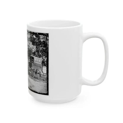 Bealeton, Va. Group At Tent And Wagon Of The New York Herald (U.S. Civil War) White Coffee Mug - Go Mug Yourself