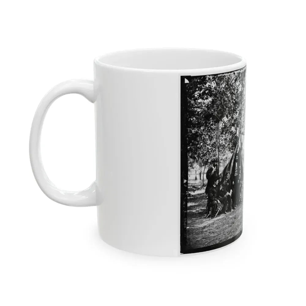 Bealeton, Va. Group At Tent And Wagon Of The New York Herald (U.S. Civil War) White Coffee Mug - Go Mug Yourself