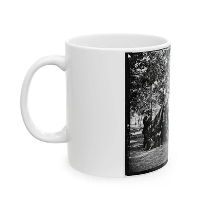 Bealeton, Va. Group At Tent And Wagon Of The New York Herald (U.S. Civil War) White Coffee Mug - Go Mug Yourself