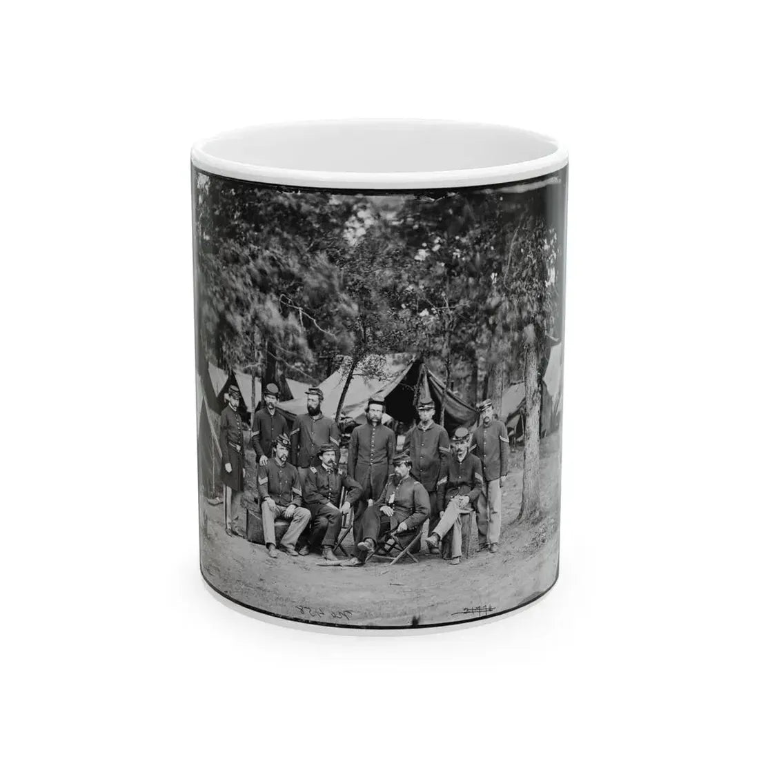 Bealeton, Va. Officers And Noncommissioned Officers Of Co. D, 93d New York Infantry (U.S. Civil War) White Coffee Mug 11oz - Go Mug Yourself