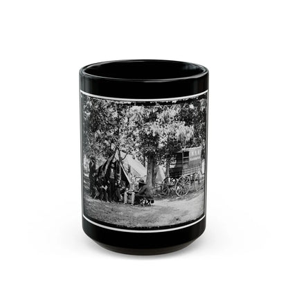 Bealeton, Va. Group At Tent And Wagon Of The New York Herald (U.S. Civil War) Black Coffee Mug-15oz-Go Mug Yourself