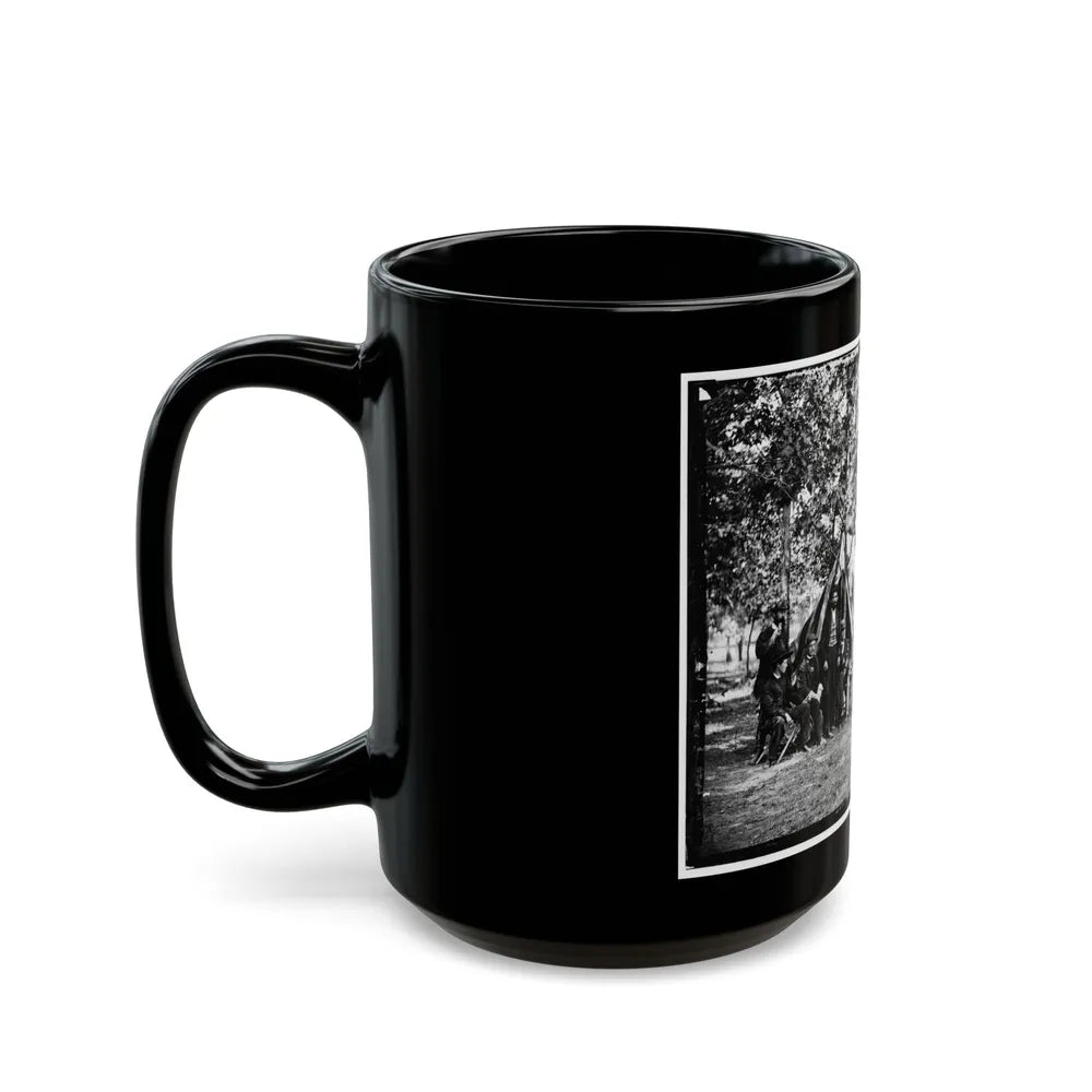 Bealeton, Va. Group At Tent And Wagon Of The New York Herald (U.S. Civil War) Black Coffee Mug-Go Mug Yourself