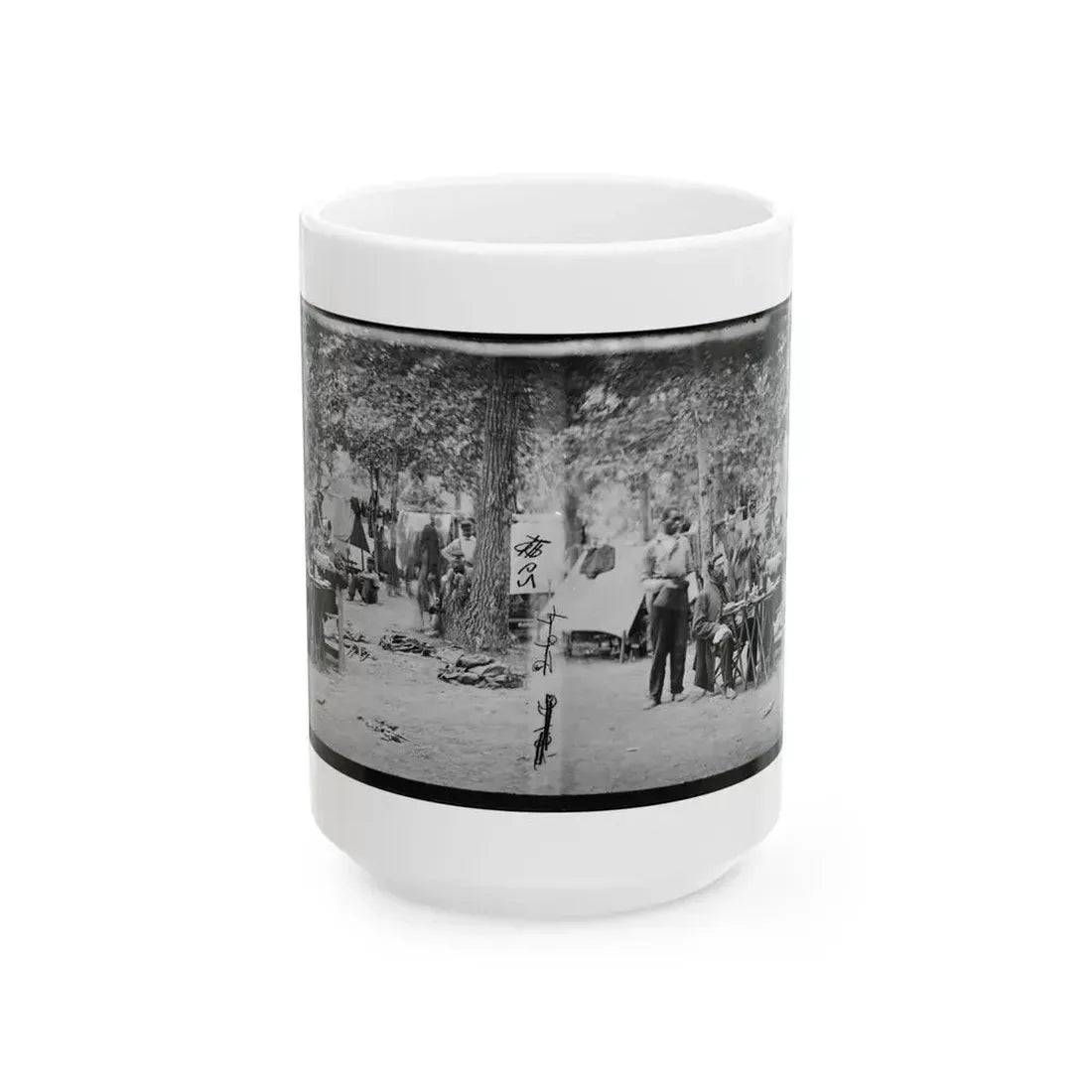 Bealeton, Virginia. Army Of The Potomac Officer's Mess Of Company D, 93d New York Infantry (U.S. Civil War) White Coffee Mug 15oz - Go Mug Yourself