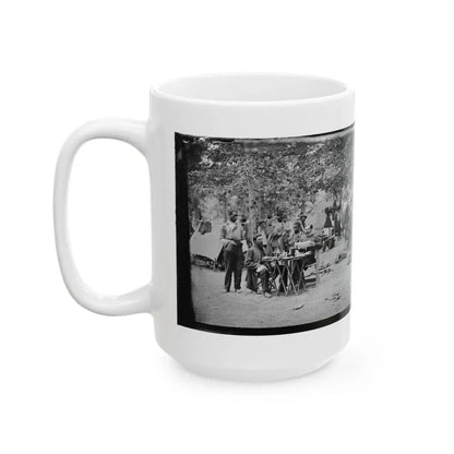 Bealeton, Virginia. Army Of The Potomac Officer's Mess Of Company D, 93d New York Infantry (U.S. Civil War) White Coffee Mug - Go Mug Yourself