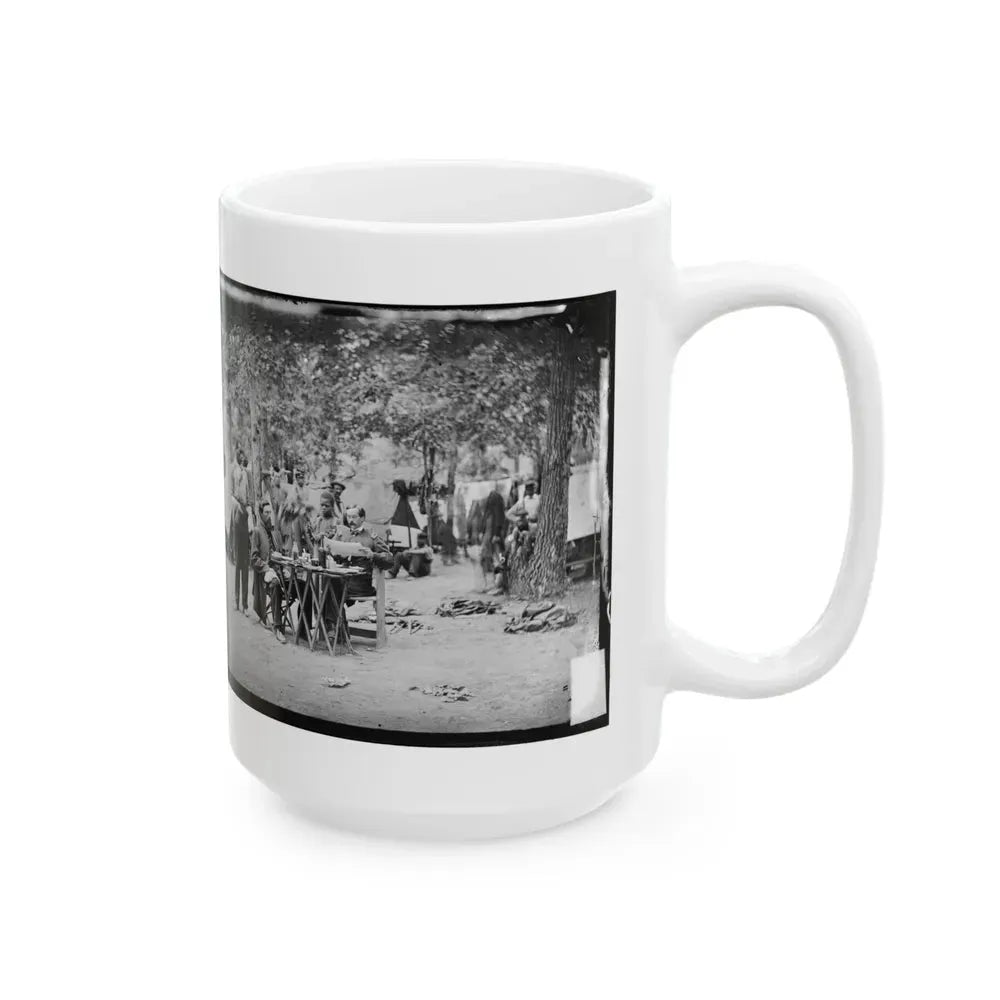 Bealeton, Virginia. Army Of The Potomac Officer's Mess Of Company D, 93d New York Infantry (U.S. Civil War) White Coffee Mug - Go Mug Yourself