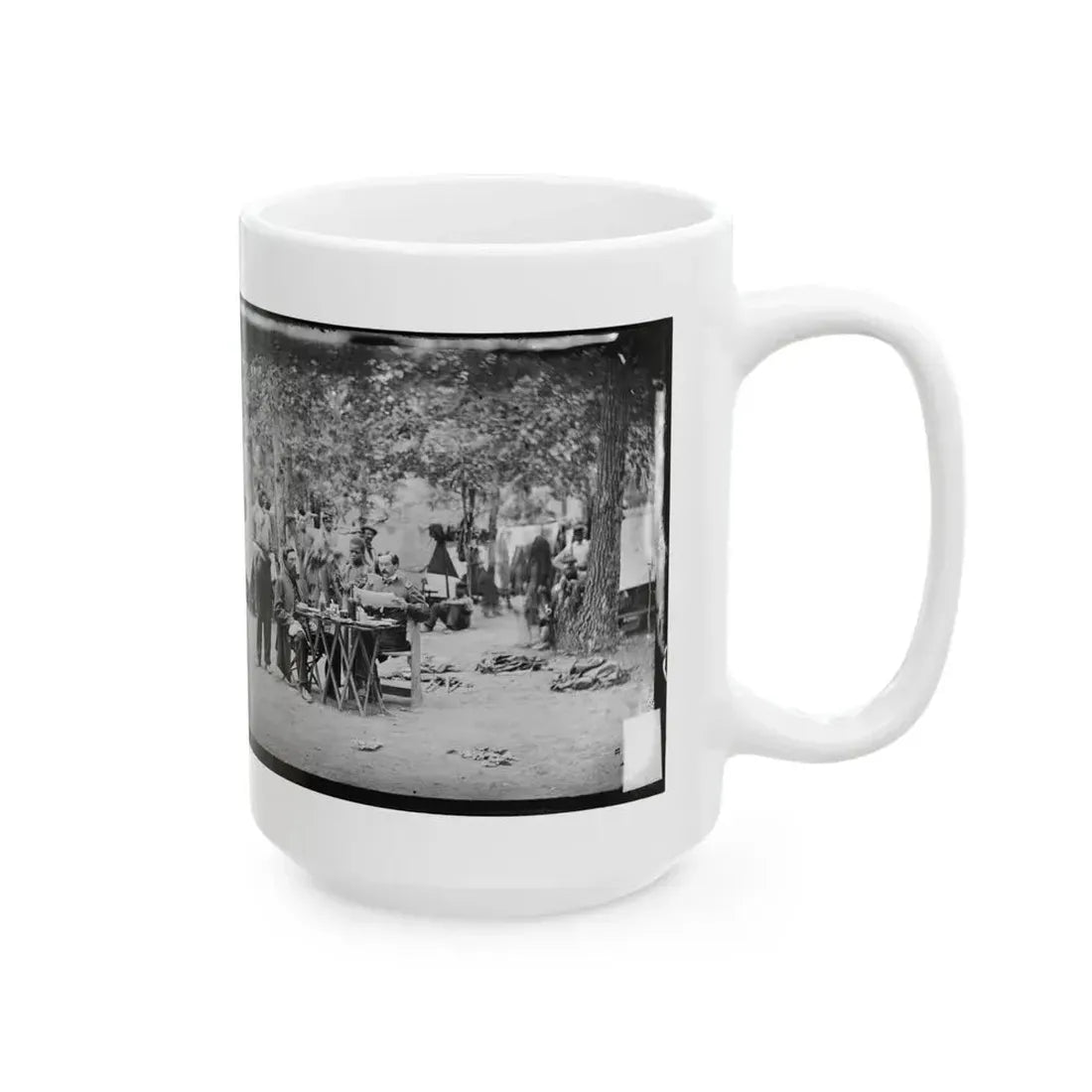 Bealeton, Virginia. Army Of The Potomac Officer's Mess Of Company D, 93d New York Infantry (U.S. Civil War) White Coffee Mug - Go Mug Yourself