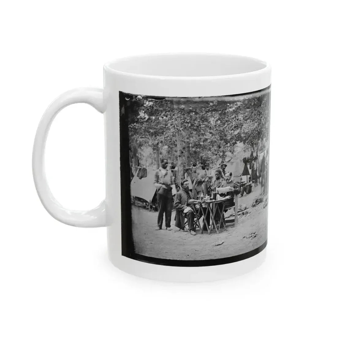 Bealeton, Virginia. Army Of The Potomac Officer's Mess Of Company D, 93d New York Infantry (U.S. Civil War) White Coffee Mug - Go Mug Yourself