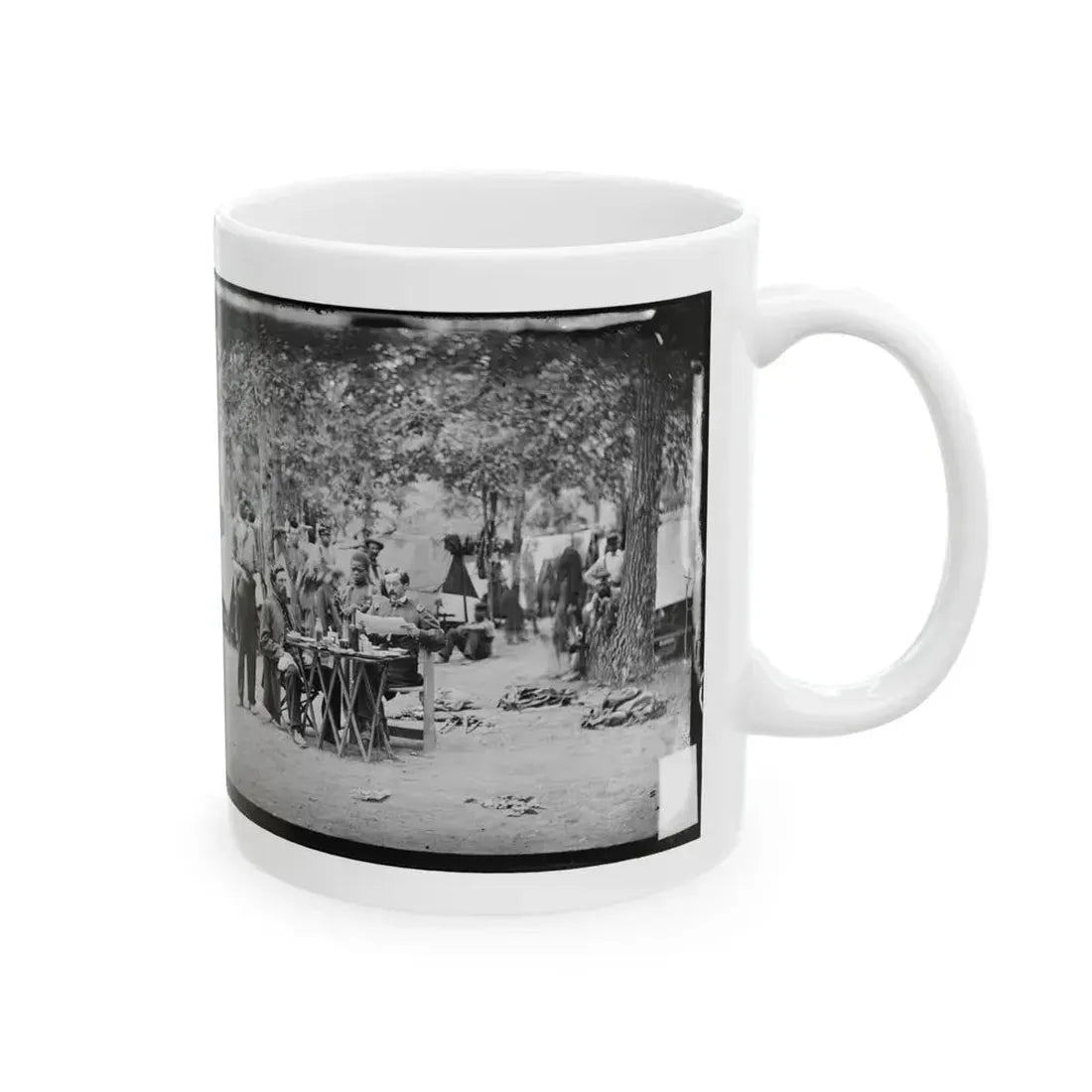 Bealeton, Virginia. Army Of The Potomac Officer's Mess Of Company D, 93d New York Infantry (U.S. Civil War) White Coffee Mug - Go Mug Yourself