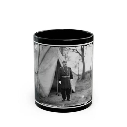 Bealeton, Virginia. Gen. William H. French Standing In Front Of Tent (U.S. Civil War) Black Coffee Mug 11oz - Go Mug Yourself