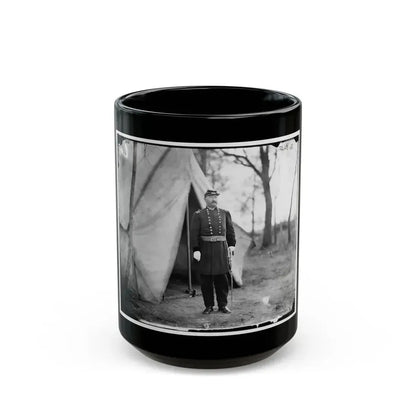 Bealeton, Virginia. Gen. William H. French Standing In Front Of Tent (U.S. Civil War) Black Coffee Mug 15oz - Go Mug Yourself