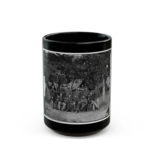 Bealeton, Virginia. Officers And Non-Commissioned Officers Of Company D, 93d New York Infantry (U.S. Civil War) Black Coffee Mug 15oz - Go Mug Yourself