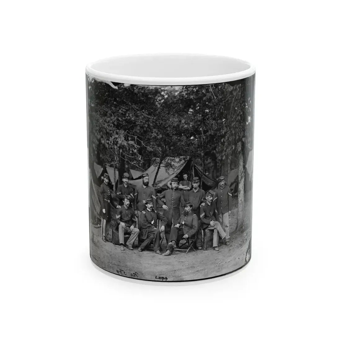 Bealeton, Virginia. Officers And Non-Commissioned Officers Of Company D, 93d New York Infantry (U.S. Civil War) White Coffee Mug 11oz - Go Mug Yourself