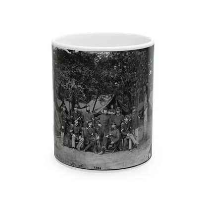 Bealeton, Virginia. Officers And Non-Commissioned Officers Of Company D, 93d New York Infantry (U.S. Civil War) White Coffee Mug 11oz - Go Mug Yourself