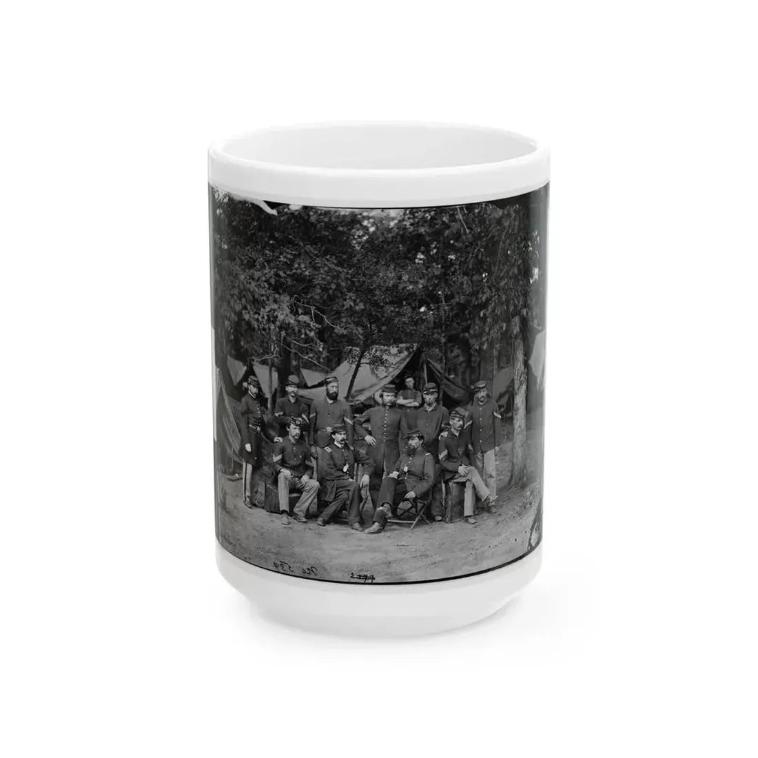Bealeton, Virginia. Officers And Non-Commissioned Officers Of Company D, 93d New York Infantry (U.S. Civil War) White Coffee Mug 15oz - Go Mug Yourself