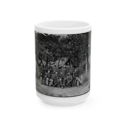 Bealeton, Virginia. Officers And Non-Commissioned Officers Of Company D, 93d New York Infantry (U.S. Civil War) White Coffee Mug 15oz - Go Mug Yourself