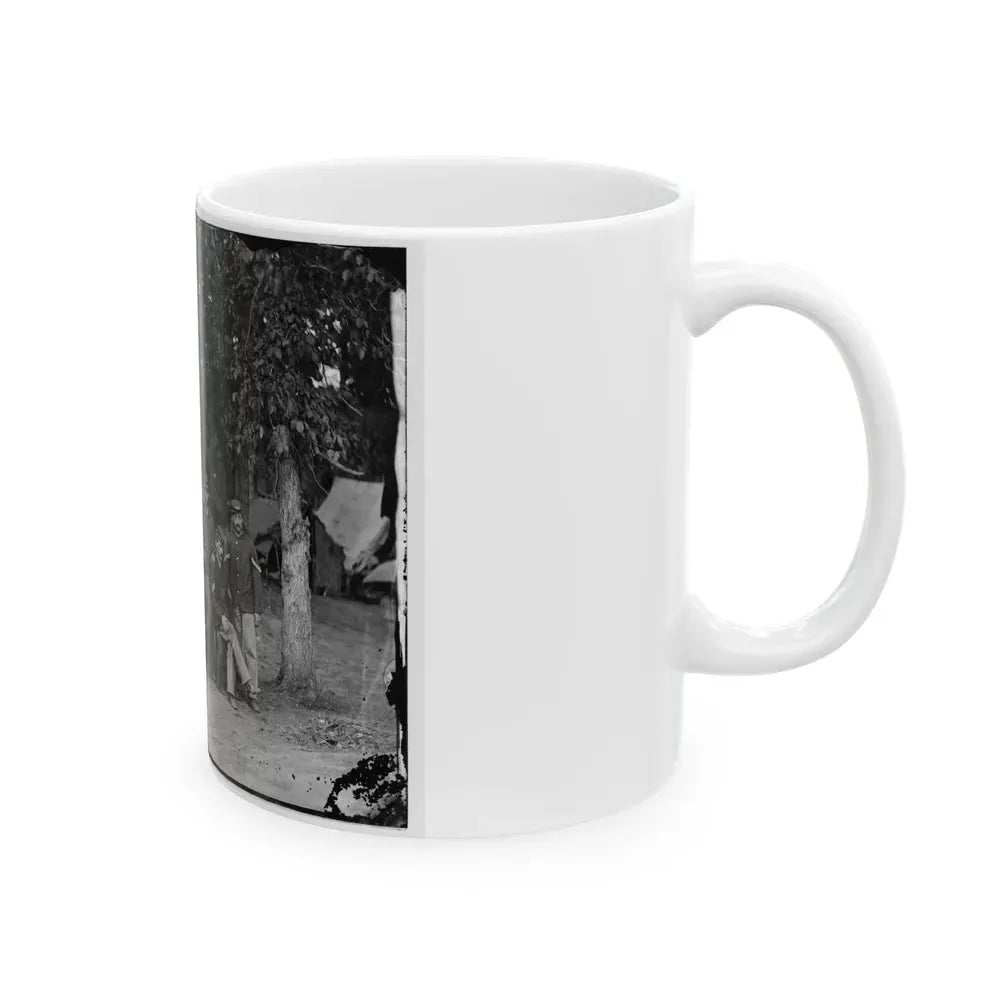 Bealeton, Virginia. Officers And Non-Commissioned Officers Of Company D, 93d New York Infantry (U.S. Civil War) White Coffee Mug - Go Mug Yourself