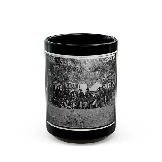 Bealeton, Virginia. Officers Of 93d New York Infantry (U.S. Civil War) Black Coffee Mug 15oz - Go Mug Yourself
