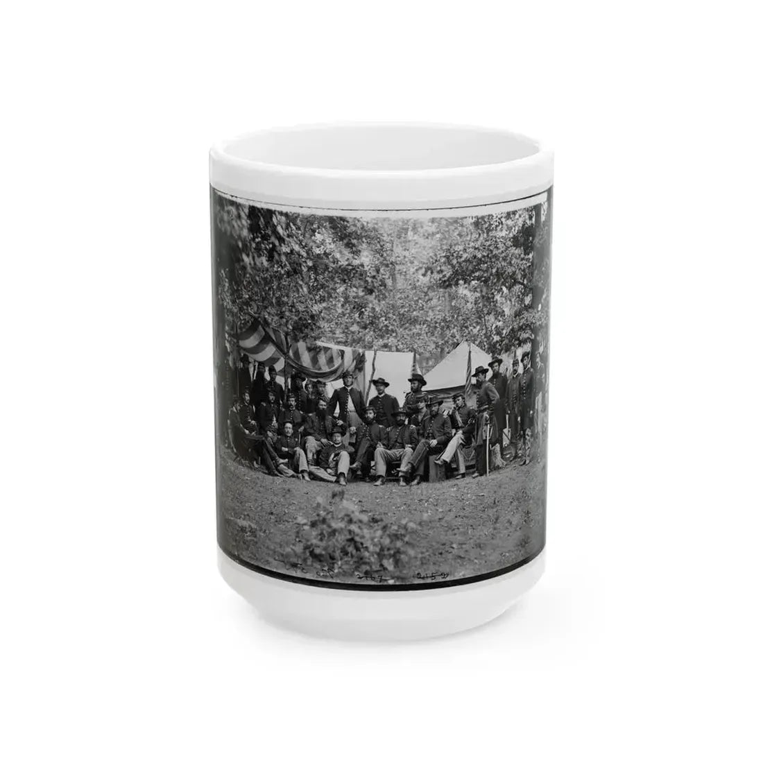 Bealeton, Virginia. Officers Of 93d New York Infantry (U.S. Civil War) White Coffee Mug 15oz - Go Mug Yourself