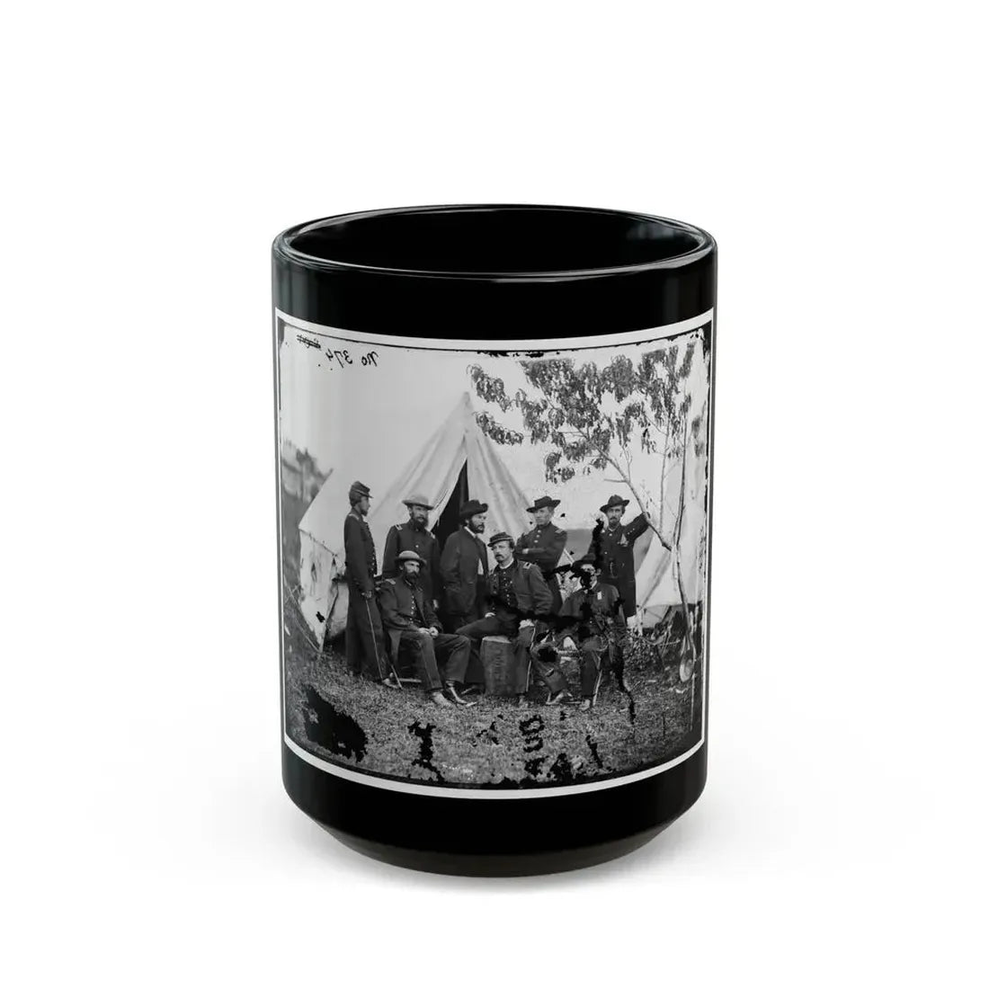 Bealeton, Virginia. Officers Of Signal Corps. Headquarters, Army Of The Potomac (U.S. Civil War) Black Coffee Mug 15oz - Go Mug Yourself
