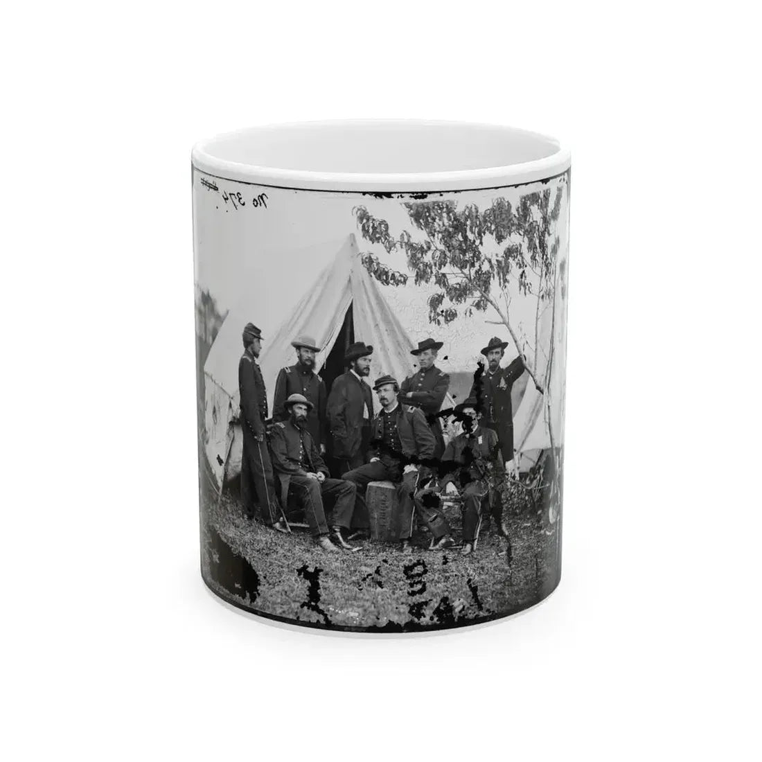 Bealeton, Virginia. Officers Of Signal Corps. Headquarters, Army Of The Potomac (U.S. Civil War) White Coffee Mug 11oz - Go Mug Yourself