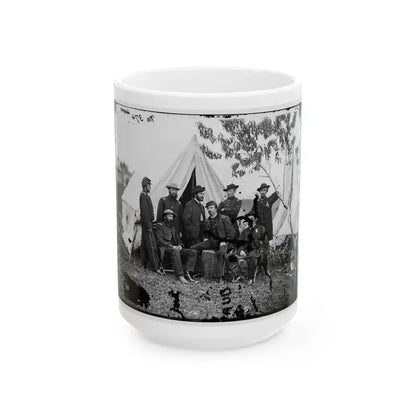 Bealeton, Virginia. Officers Of Signal Corps. Headquarters, Army Of The Potomac (U.S. Civil War) White Coffee Mug 15oz - Go Mug Yourself