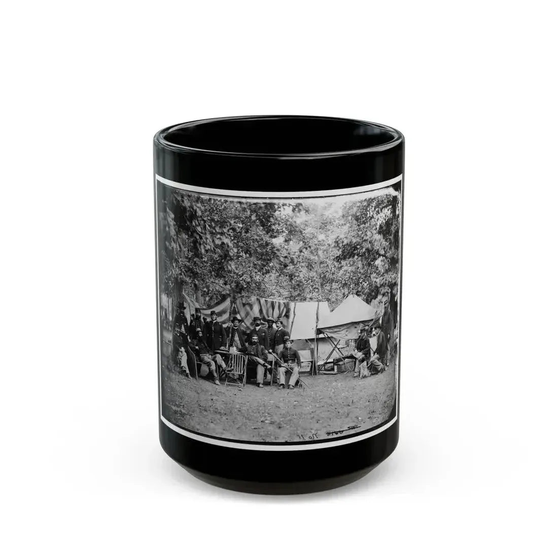 Bealeton, Virginia. Regimental Staff 93d New York Infantry. (Morgan Rifles) (U.S. Civil War) Black Coffee Mug 15oz - Go Mug Yourself