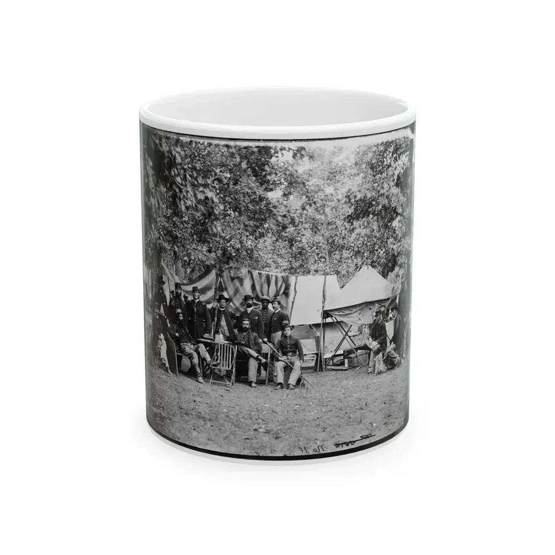 Bealeton, Virginia. Regimental Staff 93d New York Infantry. (Morgan Rifles) (U.S. Civil War) White Coffee Mug 11oz - Go Mug Yourself