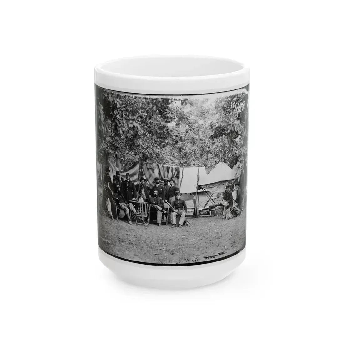 Bealeton, Virginia. Regimental Staff 93d New York Infantry. (Morgan Rifles) (U.S. Civil War) White Coffee Mug 15oz - Go Mug Yourself