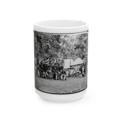 Bealeton, Virginia. Regimental Staff 93d New York Infantry. (Morgan Rifles) (U.S. Civil War) White Coffee Mug 15oz - Go Mug Yourself