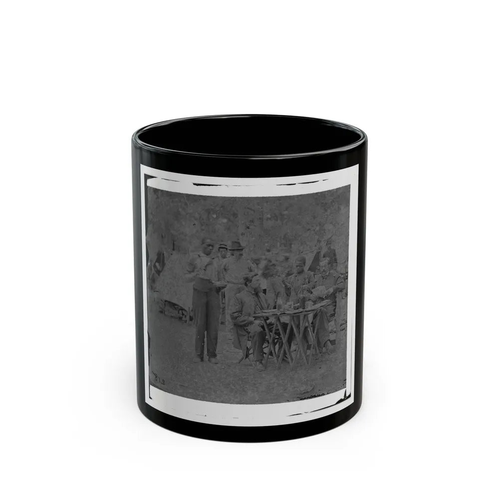 Bealeton, Virginia. Captain Henry P. Smith's Mess. Company D, 93d New York Volunteers (U.S. Civil War) Black Coffee Mug-11oz-Go Mug Yourself