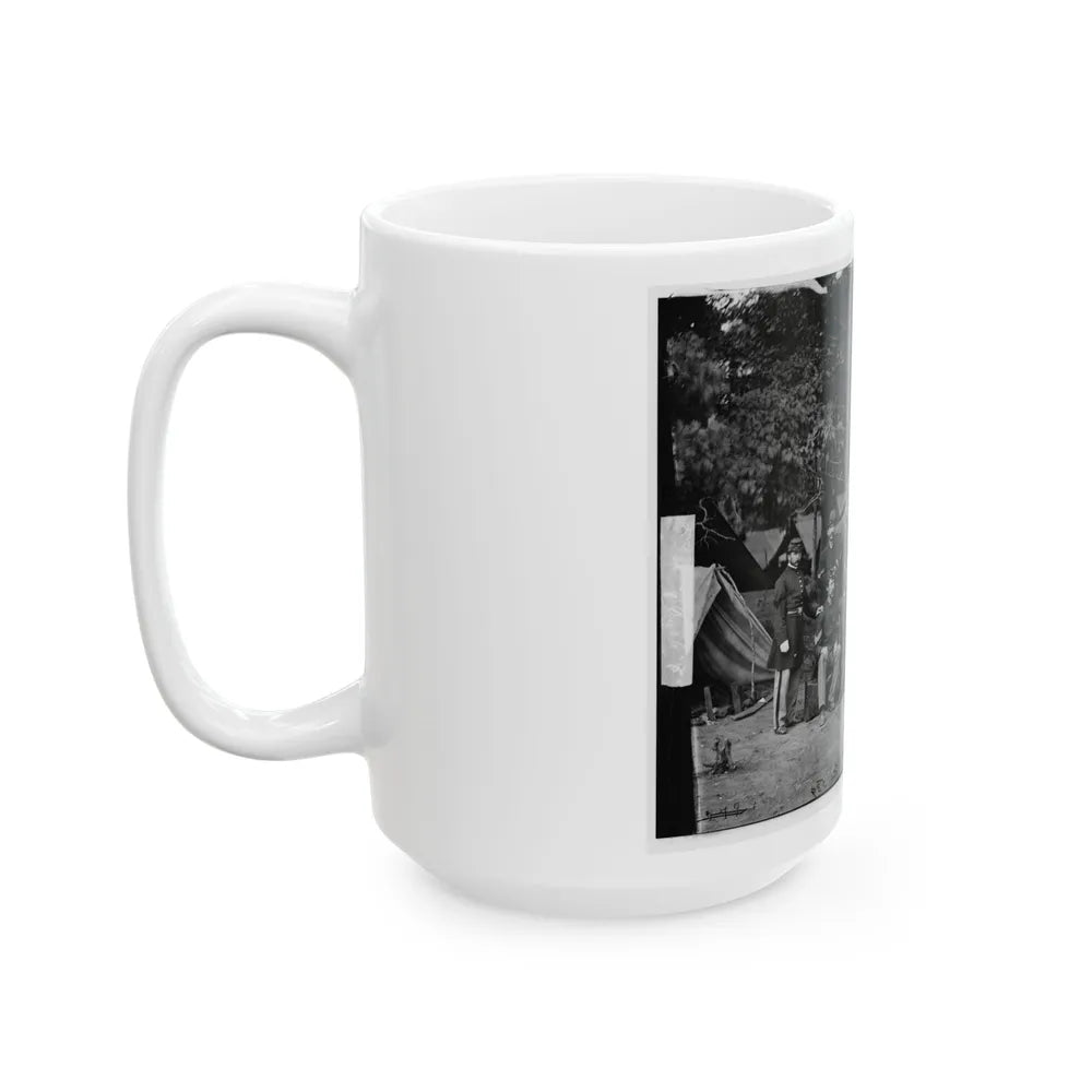 Bealeton, Virginia. Officers And Non-Commissioned Officers Of Company D, 93d New York Infantry (U.S. Civil War) White Coffee Mug-Go Mug Yourself