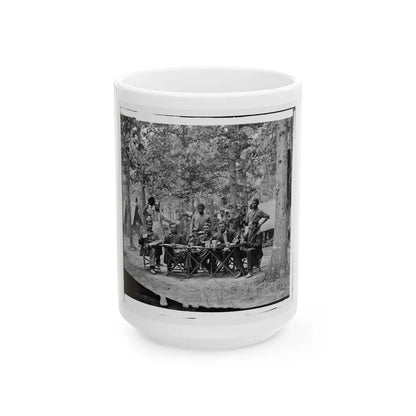 Bealeton, Virginia. Officer's Mess. Company F, 93d New York Volunteers Headquarters, Army Of The Potomac (U.S. Civil War) White Coffee Mug-15oz-Go Mug Yourself