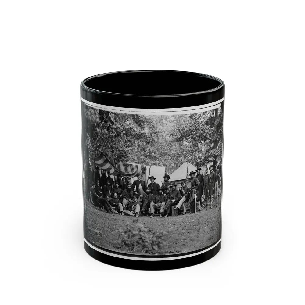 Bealeton, Virginia. Officers Of 93d New York Infantry (U.S. Civil War) Black Coffee Mug-11oz-Go Mug Yourself