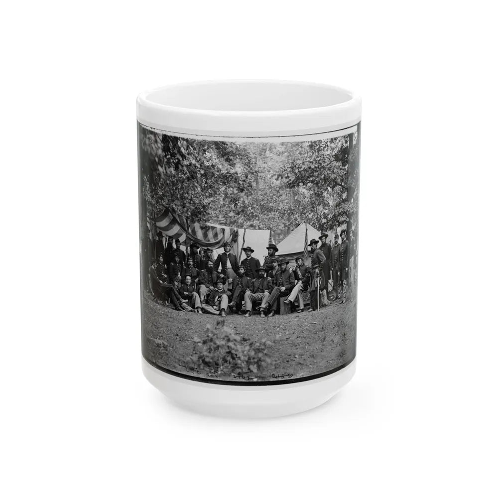 Bealeton, Virginia. Officers Of 93d New York Infantry (U.S. Civil War) White Coffee Mug-15oz-Go Mug Yourself