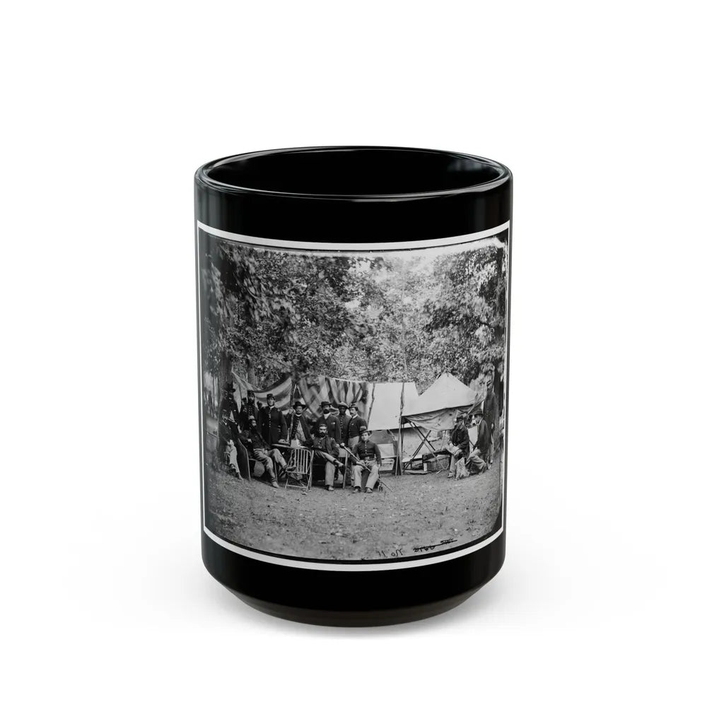 Bealeton, Virginia. Regimental Staff 93d New York Infantry. (Morgan Rifles) (U.S. Civil War) Black Coffee Mug-15oz-Go Mug Yourself