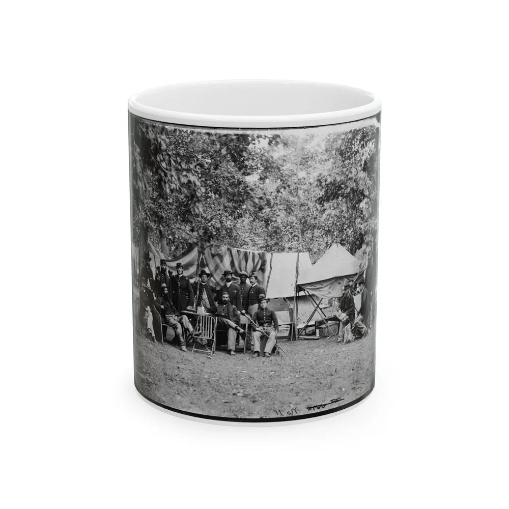 Bealeton, Virginia. Regimental Staff 93d New York Infantry. (Morgan Rifles) (U.S. Civil War) White Coffee Mug-11oz-Go Mug Yourself