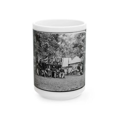 Bealeton, Virginia. Regimental Staff 93d New York Infantry. (Morgan Rifles) (U.S. Civil War) White Coffee Mug-15oz-Go Mug Yourself