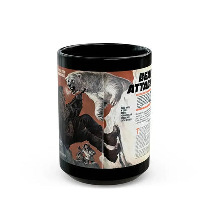 Bear Attack, Male magazine, January 1972 - Black Coffee Mug 15oz - Go Mug Yourself