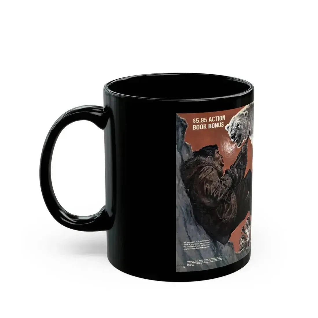 Bear Attack, Male magazine, January 1972 - Black Coffee Mug - Go Mug Yourself
