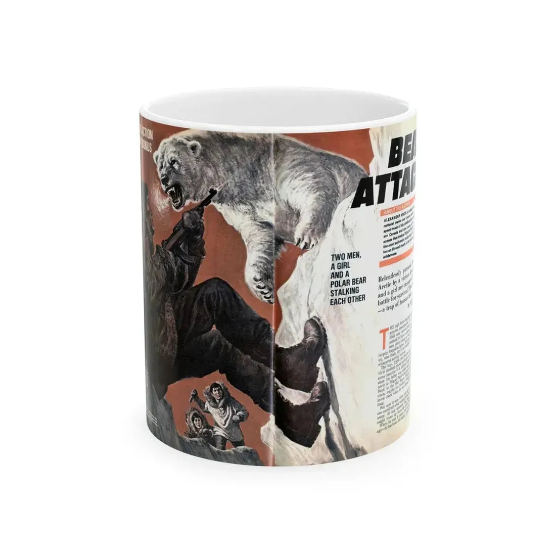 Bear Attack, Male magazine, January 1972 - White Coffee Mug 11oz - Go Mug Yourself
