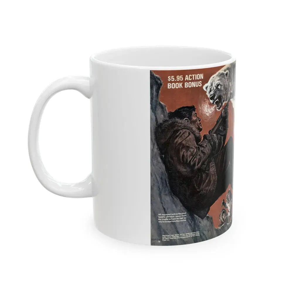 Bear Attack, Male magazine, January 1972 - White Coffee Mug - Go Mug Yourself
